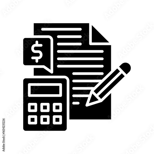 Accounting glyph icon
