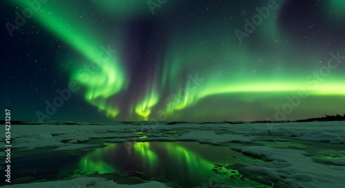 Wallpaper Mural Aurora Borealis Reflection: Northern Lights Display Torontodigital.ca