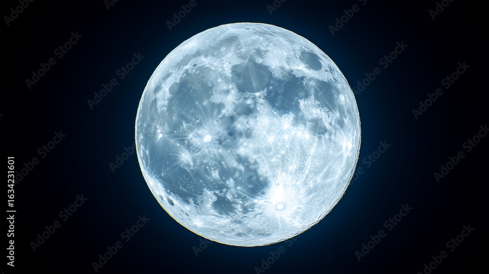 Obraz premium Glowing full moon against black outer space 