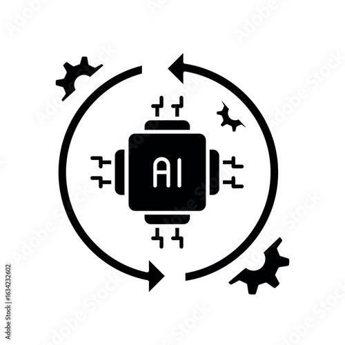 Regression tasks black flat icon.