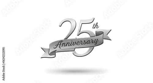 Elegant 25th Anniversary Silver Logo on White
