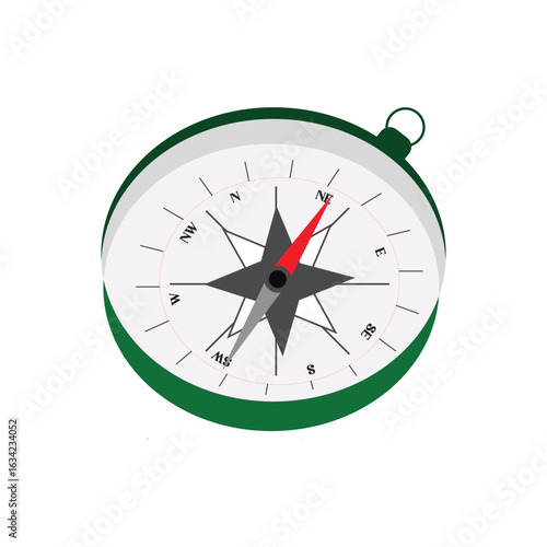 Compass vector design for navigation isolated on white background.