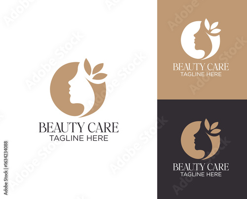 Flathand drawn beauty hair salon logo collection