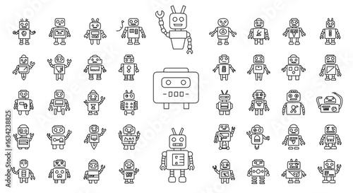 Diverse Robot vector icon