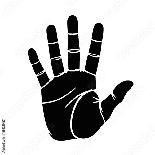 Open Hand Showing Five Fingers palm