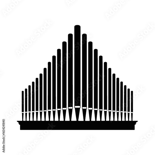 Silhouette of a pipe organ with ornate details music