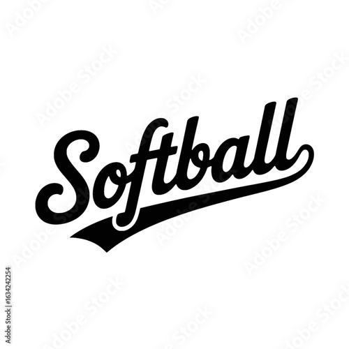 Softball text graphic word lettering
