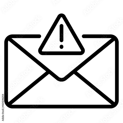 Warning Email Icon: Alert Message Symbol