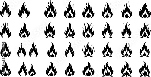 Fire icons set for you design. collections of fire symbol for you design
