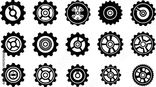 Gear icon vector set. clockwork illustration sign collection. Mechanics symbol.
