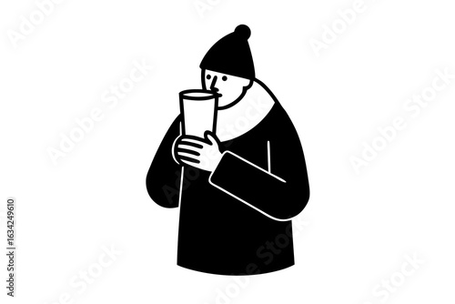 Eggnog Drinking Vector Icon Illustration