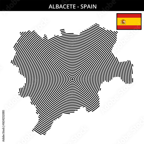 the unique map design of Albacete in Spain