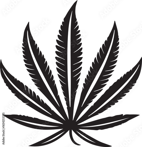 Cannabis leaf icon graphic silhouette