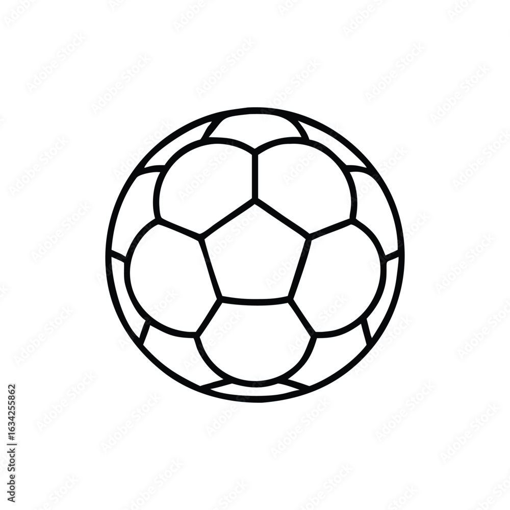 Fototapeta premium Simple Soccer Ball Line Drawing Icon Vector Illustration