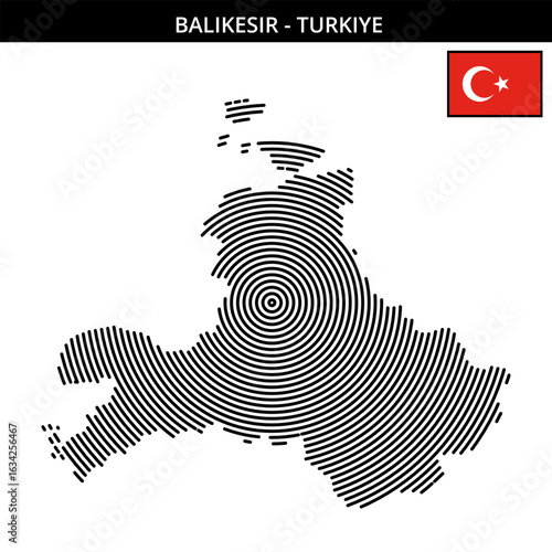 the unique geographical map of Balikesir Turkey