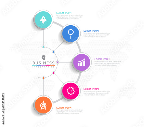 Vector business Presentation Connecting Steps Infographic Template