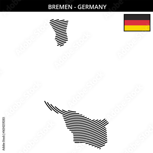 Bremen Germany with its signature geographical outline