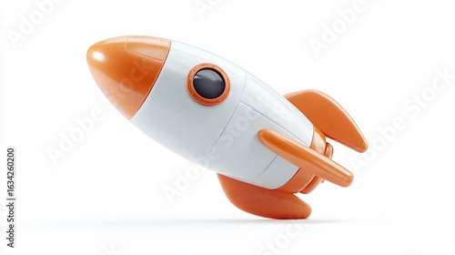 3D Rocket Cartoon Illustration for Creative Designs and Projects