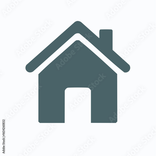 A simple, solid vector icon of a symmetrical house, representing a homepage button.