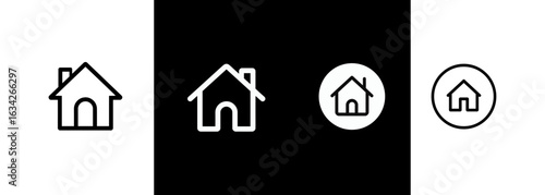 Minimal Line Home Icon Vector