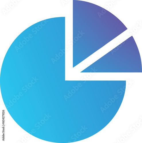 Free Download Blue and Purple Gradient Pie Chart Icon for Data Analysis - GFXLoad