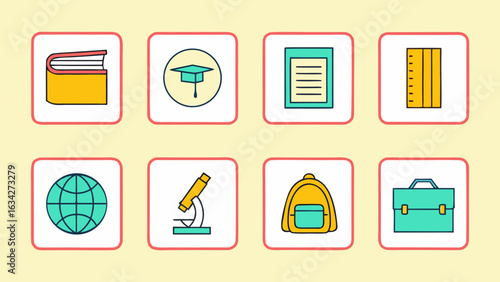 household appliances icons set