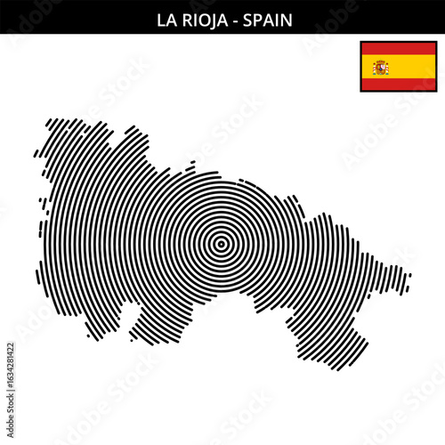 Geographical map outline of La Rioja province in Spain