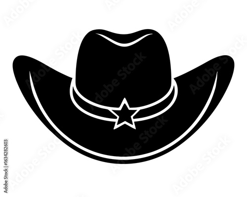 Cowboy Hat Icon Vector on White Background