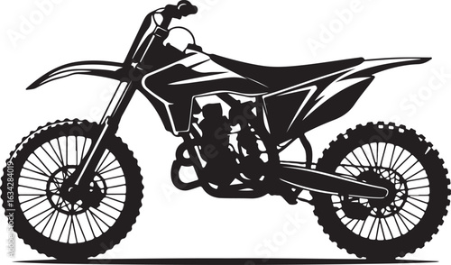 Dynamic motocross bike silhouette for adventure, speed, and thrilling races