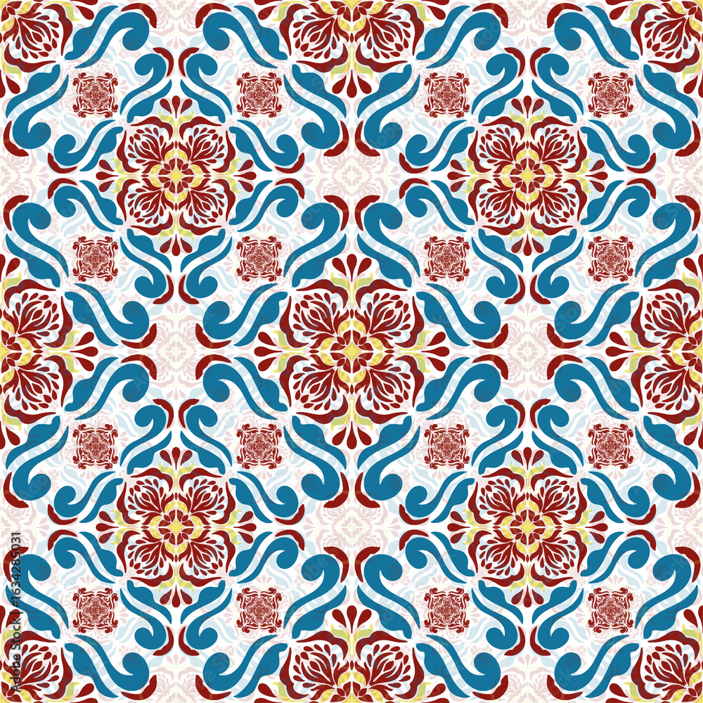 Red and blue flowers, beautiful seamless Red and blue flowers, beautiful seamless