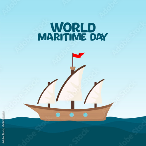 Vector graphic of World Maritime Day for World Maritime Day celebration.