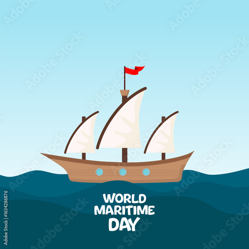 Vector graphic of World Maritime Day for World Maritime Day celebration.