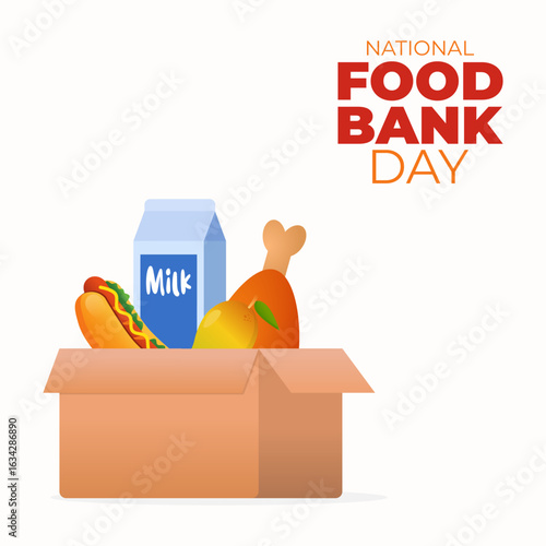 Vector graphic of National Food Bank Day for National Food Bank Day celebration.