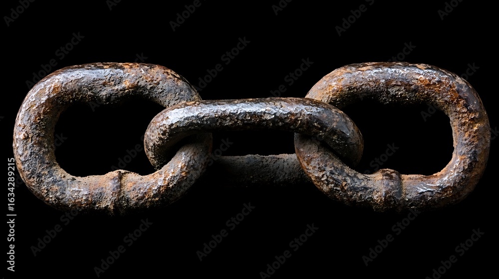 Fototapeta premium Close-up of a section of rusted chain.
