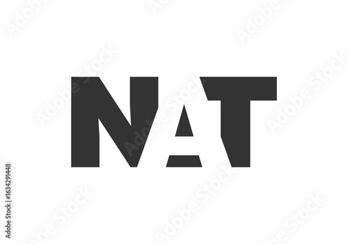 NAT logo design. Initial letter N A T bold font style for tech startups, consulting, corporate branding. Creative company name, headlines typography identity, trendy logotype.