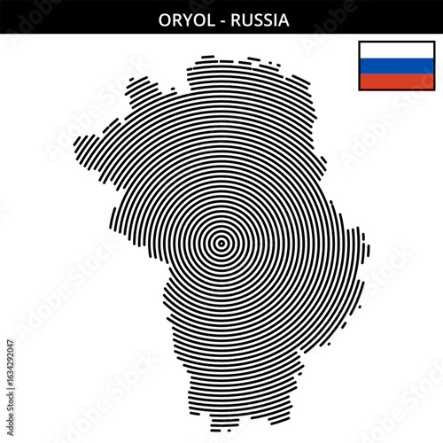 Oryol Russia with its distinctive circular map design