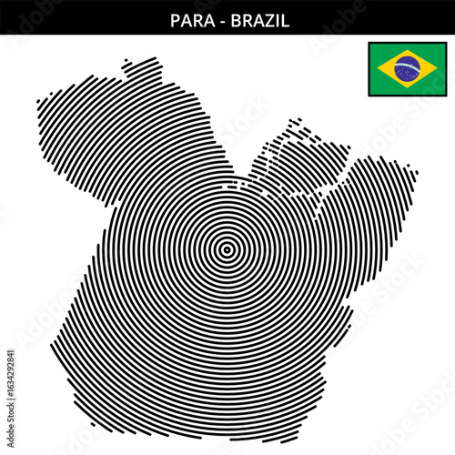 the unique map design of Para Brazil with distinct features