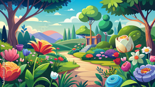 Nature of flower in garden using as cover page background natural flora wallpaper or template brochure landing page design