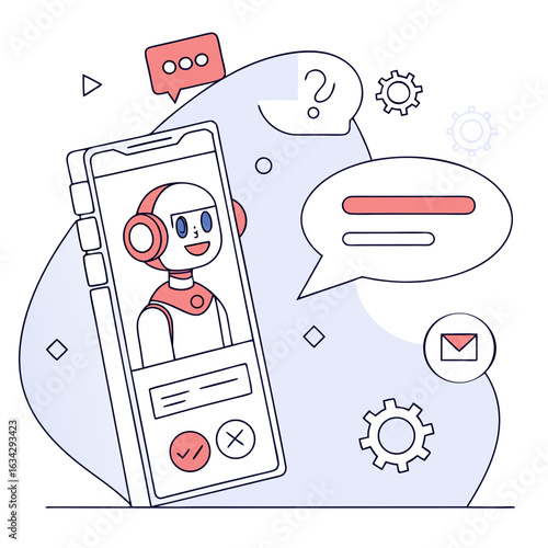 AI chatbot interface vector concept

