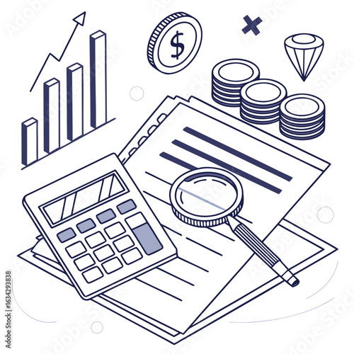 Financial audit concept vector

