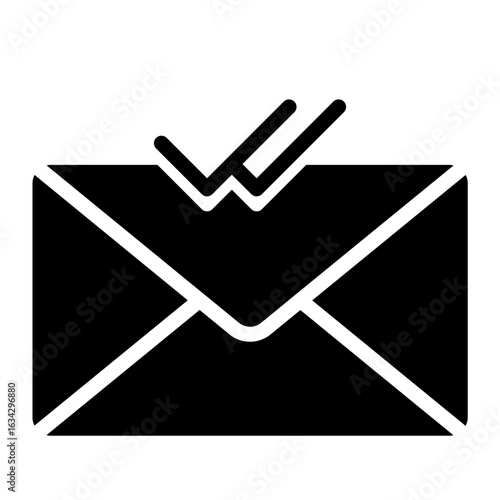 Email Delivered Icon: Envelope with Double Check Marks