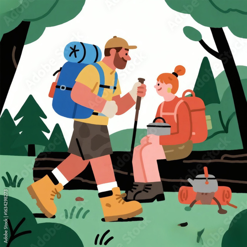 Backpacker Character Resting 