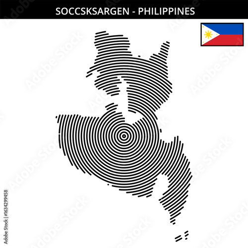 Soccsksargen unique geographical map design