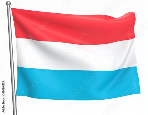 Free Download Luxembourg flag waving proudly on a metal pole - GFXLoad