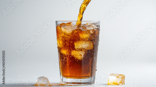 喉を潤すアイスティーを注ぐ