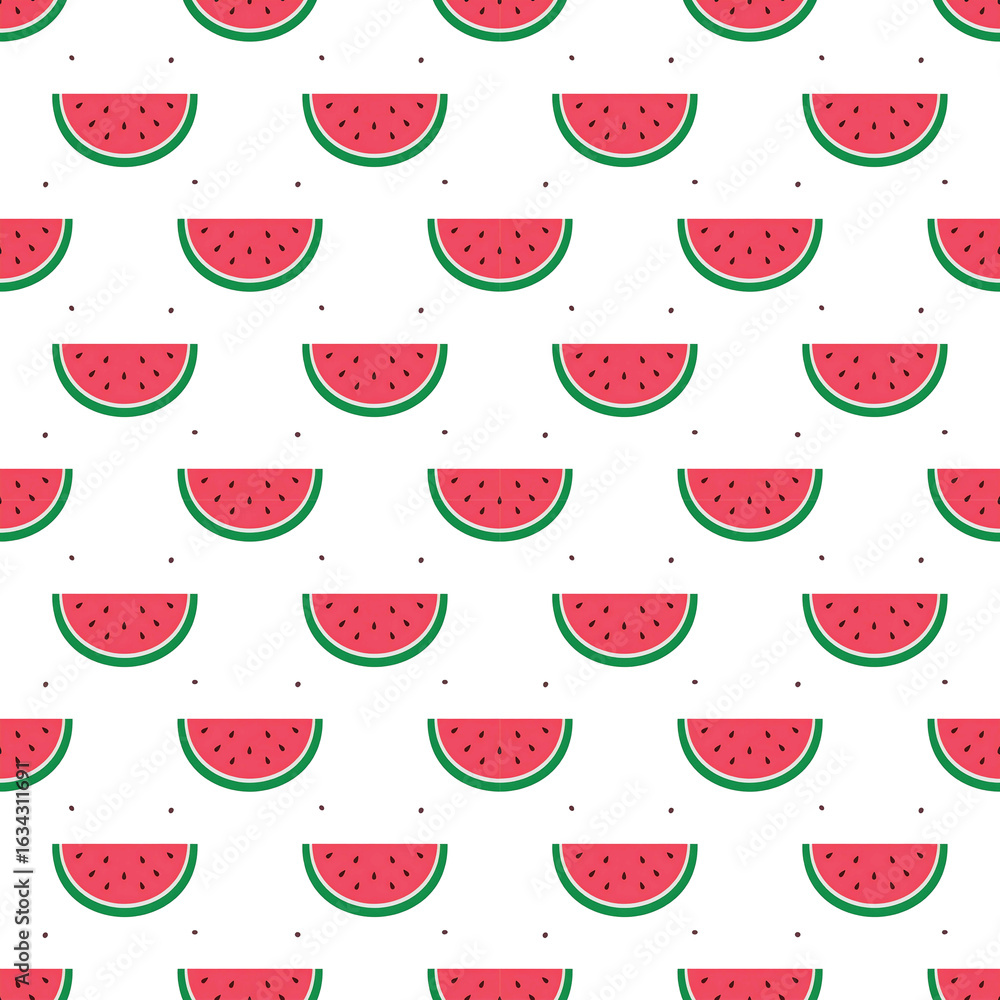 Naklejka premium Seamless vector pattern of funny watermelon.