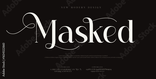 Masked Minimal modern urban fonts for logo, brand etc. Typography vector illustration