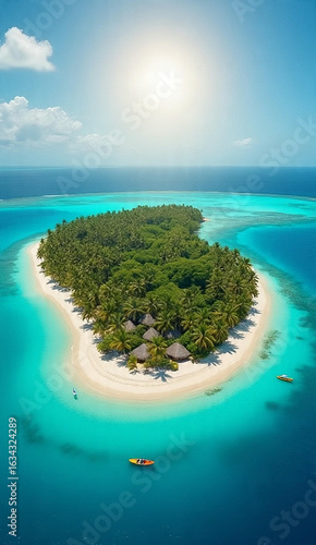 Tropical Island View from Above phone wallpaper