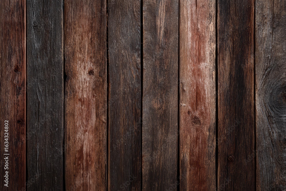 Naklejka premium design of dark wood background Rustic Dark Wood Plank Backgrounds with Natural Grain & Knot Details