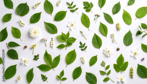 Wallpaper Mural Floral And Leaf Pattern On White Background Torontodigital.ca